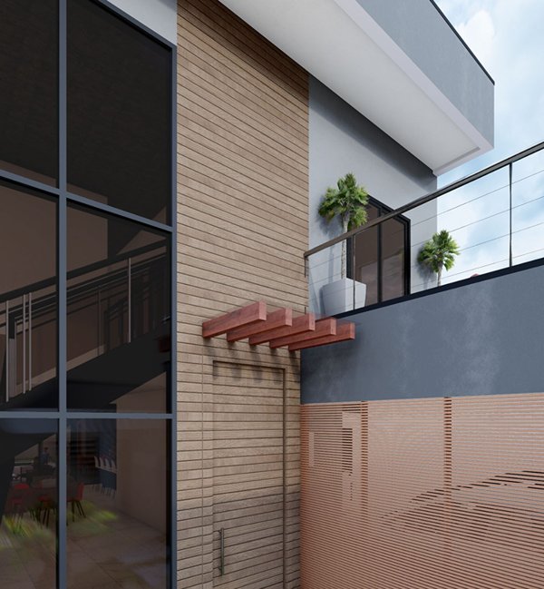 Imagem 3D de residência projetada por Cristiano Baddo